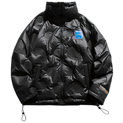 Chaqueta Acolchada Hombre Estilo Hip Hop Suelta Plisada Ligera - Image 7