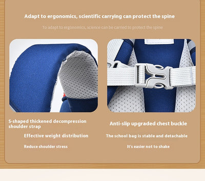 Mochila Escolar Sesame Baby Estilo Británico Grados 1-6 Ligera Niños y Niñas - Image 24