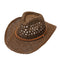 Sombrero Vaquero Plegable de Rafia Hueca Unisex