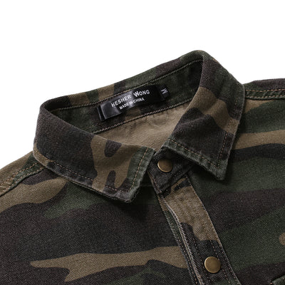 Camisa Camuflaje Slim Fit con Bolsillos - Manga Corta Estilo Coreano - Image 10