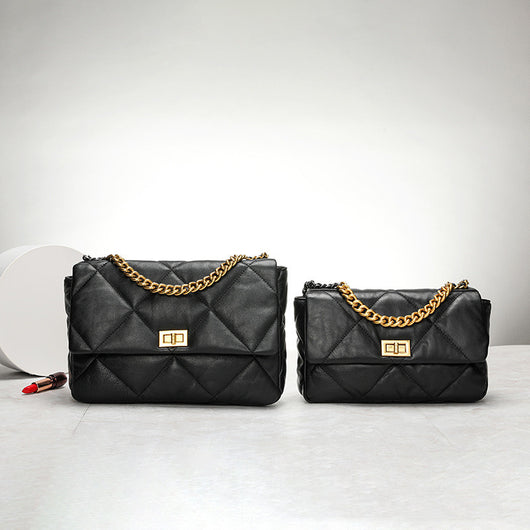Bolso de Piel Gamuza con Cadena Rombo - Bolso Bandolera Elegante - Image 7