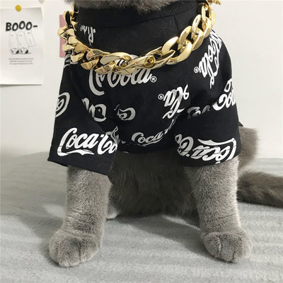 Collar de Cadena Dorada Plástico para Perro y Gato - Image 8