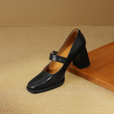 Zapatos Mary Jane de Ante de Oveja con Hebilla de Cuero Premium - Image 11