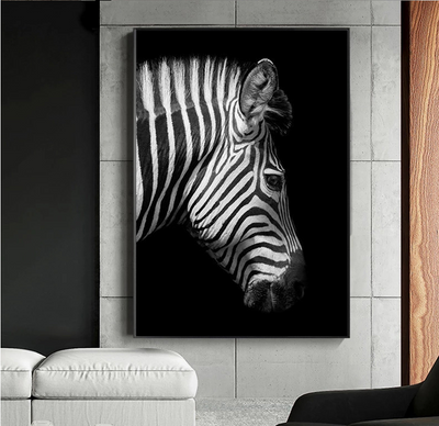 Cuadro de Lona Cebra Blanco y Negro - Arte de Pared Moderno para Sala de Estar - Image 12