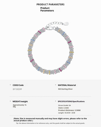 Pulsera de Plata Esterlina para Mujer con Circones de Colores - Image 9