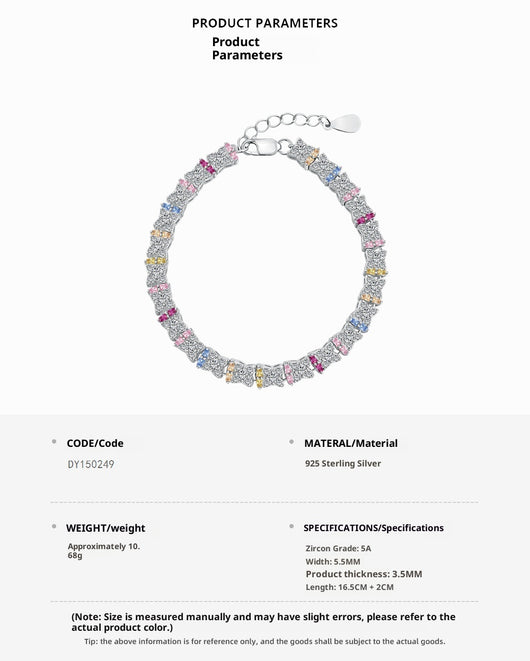 Pulsera de Plata Esterlina para Mujer con Circones de Colores - Image 9