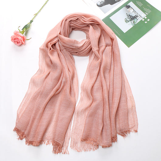 Pañuelo Tie-dye de Algodón y Lino para Mujer - Diseño Plisado Transpirable - Image 18