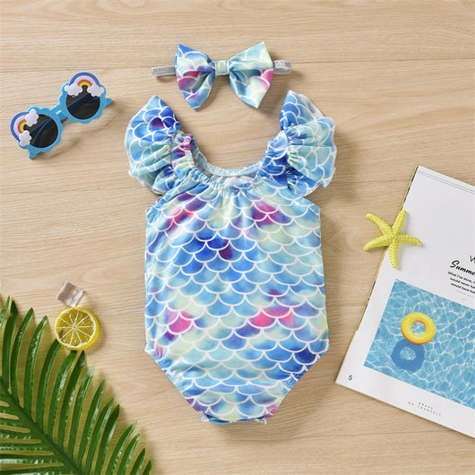 Traje de Baño Enterizo para Bebé con Diseño de Escamas - Image 5