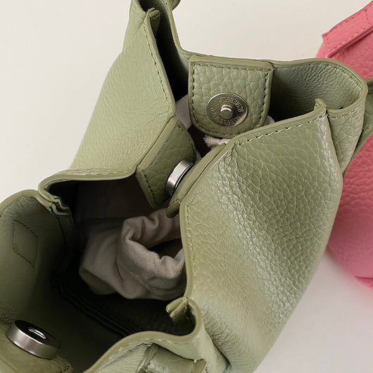 Bolso Bandolera Canasta de Cuero Suave Litchi - Image 11