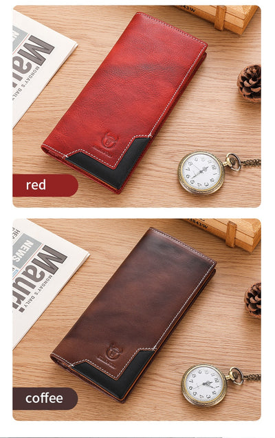 Billetera Bifold de Cuero Engrasado Premium para Hombre - Capacidad Grande - Image 23