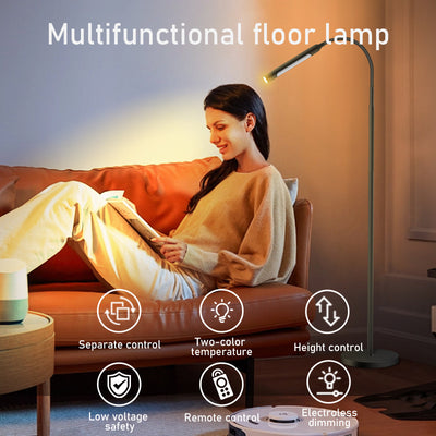 Lámpara de Pie Regulable para Lectura - Luz Cálida Ajustable
