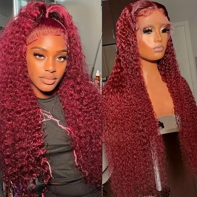 Peluca Rizada Rojo Vino - Cambio de Look Instantáneo - Image 6