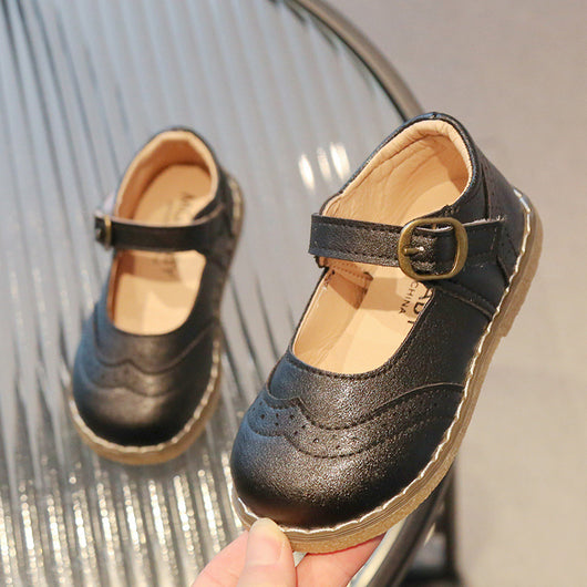 Zapatos de Cuero Casual para Niñas - Diseño Liso y Versátil - Image 4