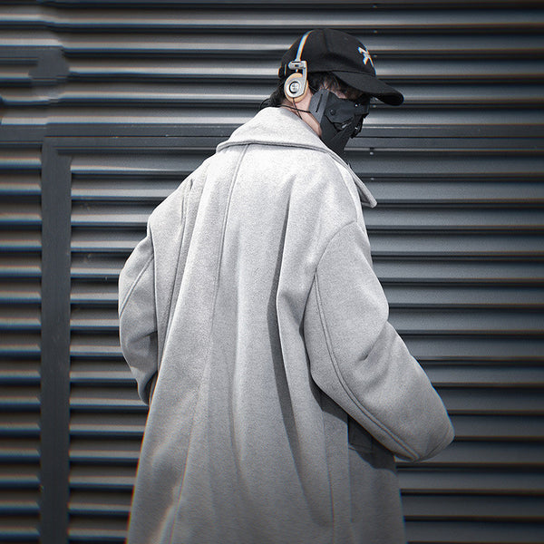 Abrigo Tipo Trench Largo para Hombre - Diseño Holgado y Casual
