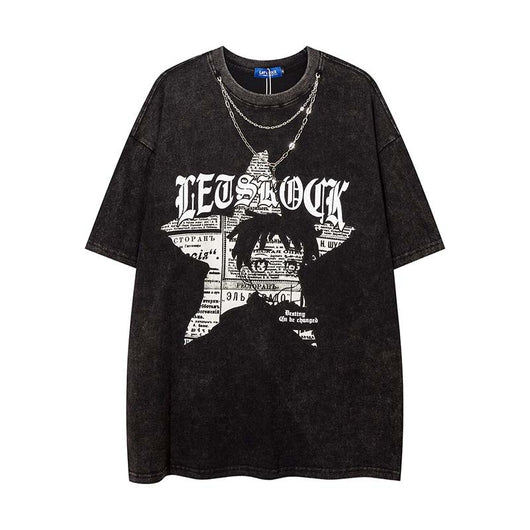 Camiseta Retro Manga Corta con Cadena para Hombre - Image 5