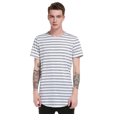Camiseta Hombre Rayas Manga Corta Cuello Redondo Estilo Urbano - Image 9
