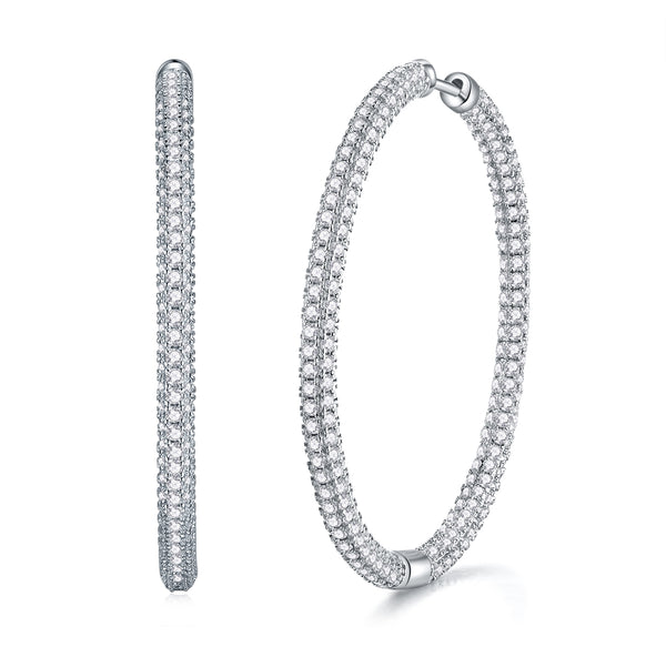Aretes Lustrous: Conjunto de Plata S925 y Moissanita con Baño de Platino