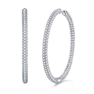 Aretes Lustrous: Conjunto de Plata S925 y Moissanita con Baño de Platino