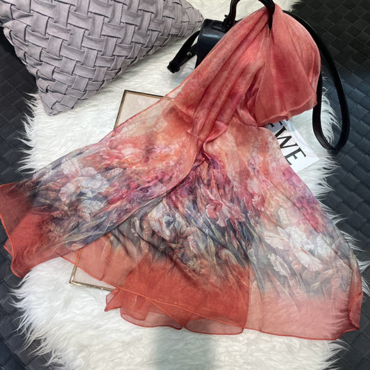 Pañuelo de Seda Mulberry con Estampado Digital - Ligero y Fluido para Verano