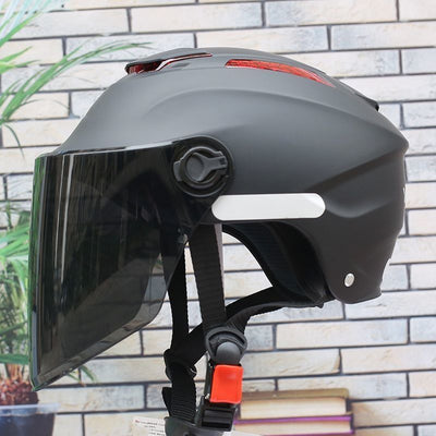 Casco Motocicleta Medio Casco Protección Solar Todo Clima - Image 10