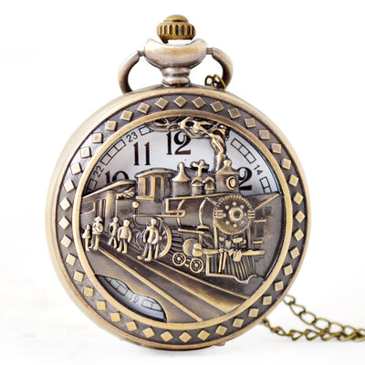 Reloj de Bolsillo Clásico Grande con Diseño Nostálgico de Locomotora Hueca - Image 10
