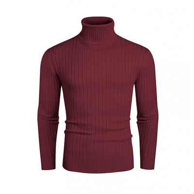 Suéter de Cuello Alto con Rayas para Hombre - Otoño e Invierno - Image 5