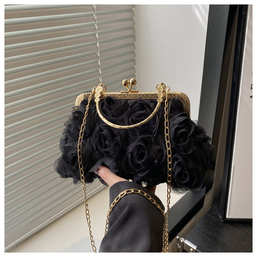 Bolso Elegante para Mujer con Patrón de Rosas y Detalle de Cadena - Image 22