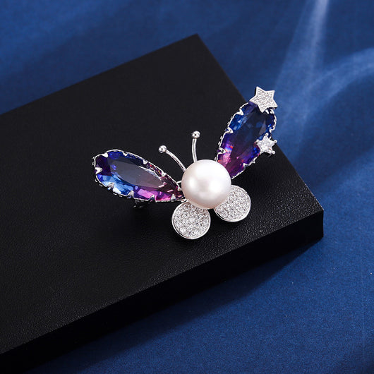 Broche Morado con Flecos Estampado para Mujer - Image 14