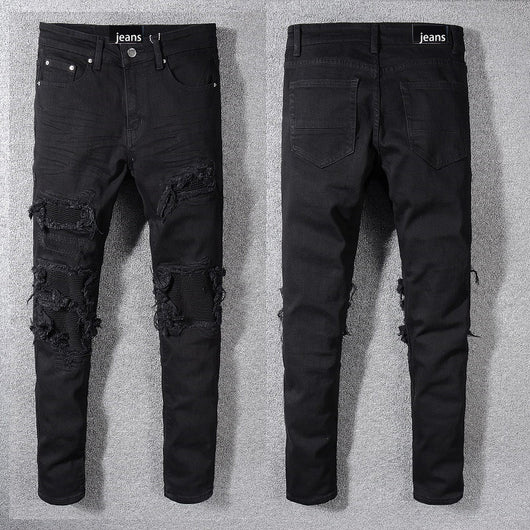 Jeans Negros de Hombre con Parches - Diseño Minimalista - Image 14