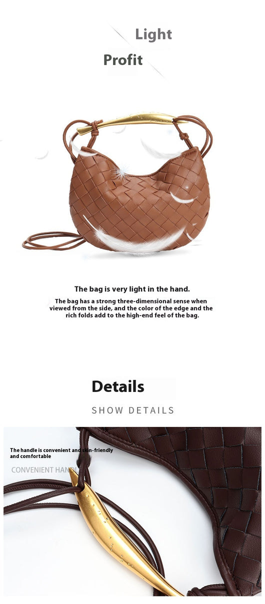 Bolso de Cuero Tejido para Viajes - Bandolera Portátil Estilo Casual - Image 15