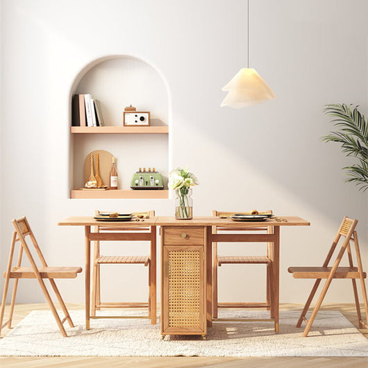 Mesa Comedor Plegable de Ratán Multifuncional para el Hogar - Image 9
