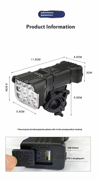 Faro Frontal LED 12 Luces con Pantalla Digital y Batería de Emergencia - Image 11