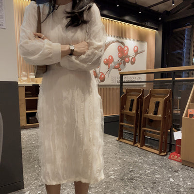 Vestido Elegante Retro Francés con Encaje y Cordones - Image 2