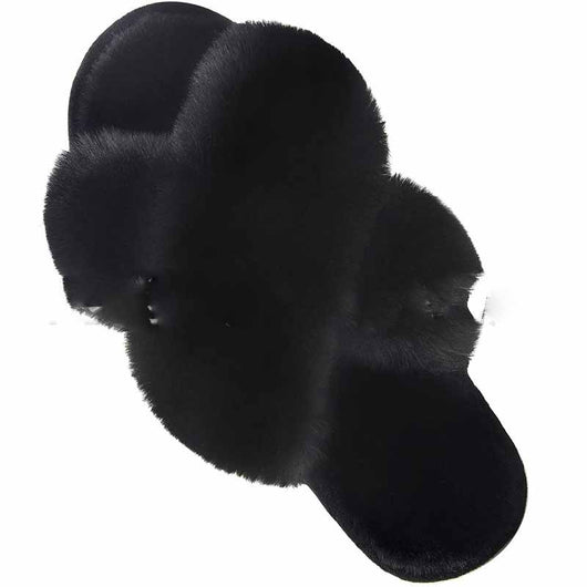 Pantuflas Peluche Cálidas para Mujer - Chanclas Suaves de Piel Sintética