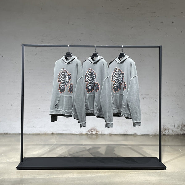 Sudadera con Capucha Estampado Calavera y Huesos Diseño Oversize