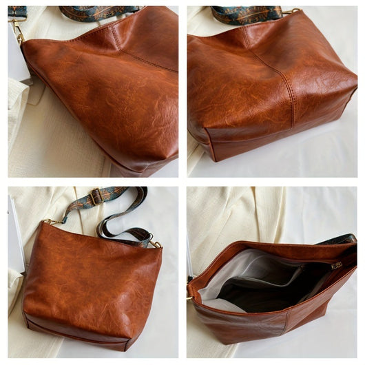 Bolso Mensajero Retro de Gran Capacidad con Correa Ancha - Image 14