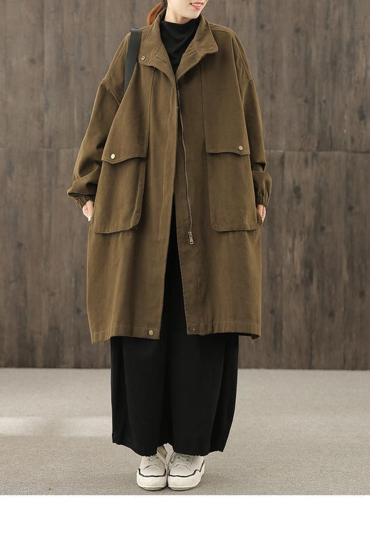 Chaqueta Impermeable Suelta Talla Grande para Mujer - Abrigo Deportivo de Manga Larga - Image 10