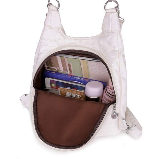 Mochila de Cuero Lavable Multifuncional de Gran Capacidad - Image 7
