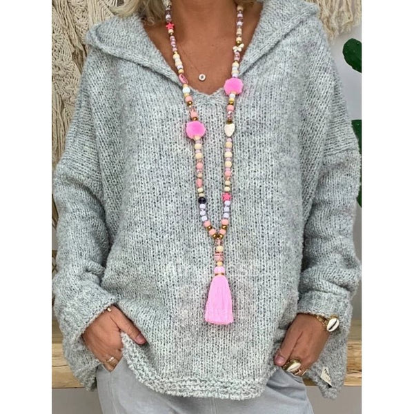 Sudadera con Capucha de Color Sólido y Mangas Largas