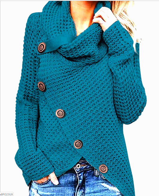 Suéter de Cuello Alto con Botones para Mujer - Manga Larga - Image 5