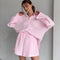 Conjunto de Algodón para Mujer: Camisa Manga Larga y Pantalón Ancho