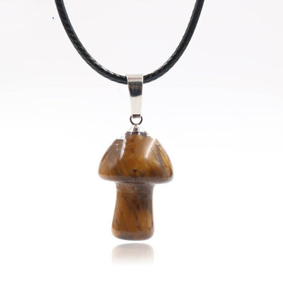 Collar Colgante de Cristal Natural con Forma de Champiñón Mini - Image 5