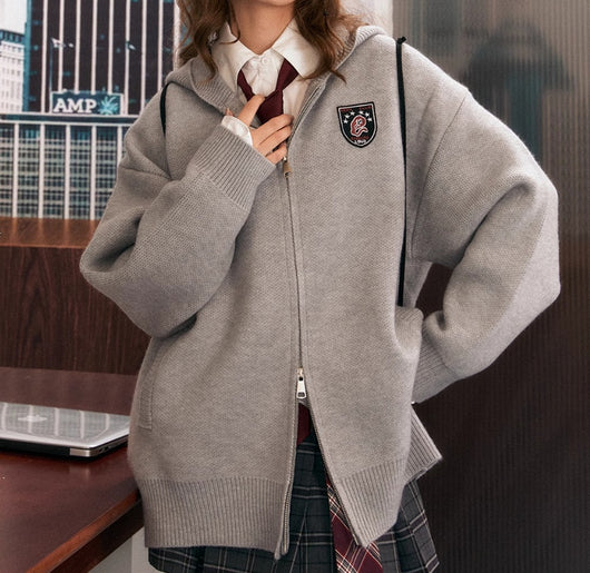 Cardigan Tejido Retro con Capucha y Doble Cierre - Image 11