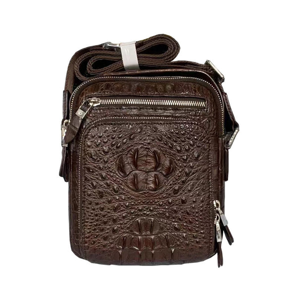 Bolsa Crossbody de Cuero de Cocodrilo para Hombre - Diseño Versátil