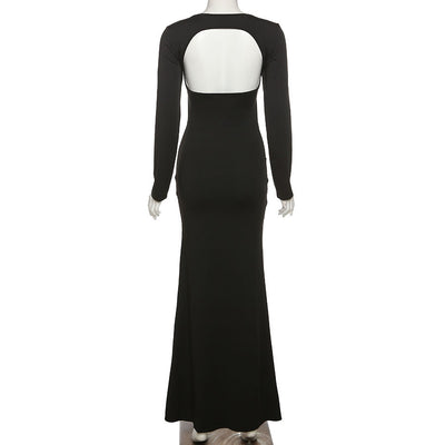 Vestido Largo de Noche Elegante con Detalles Calados - Image 13