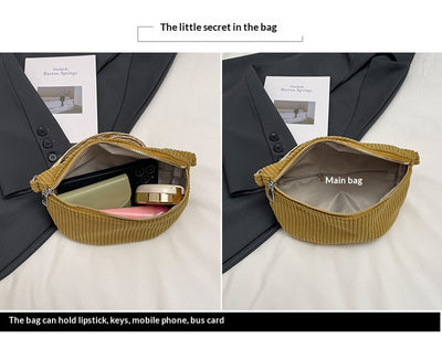 Bolsa Bandolera de Pana para Mujer - Bolso Cruzado de Hombro Único - Image 11