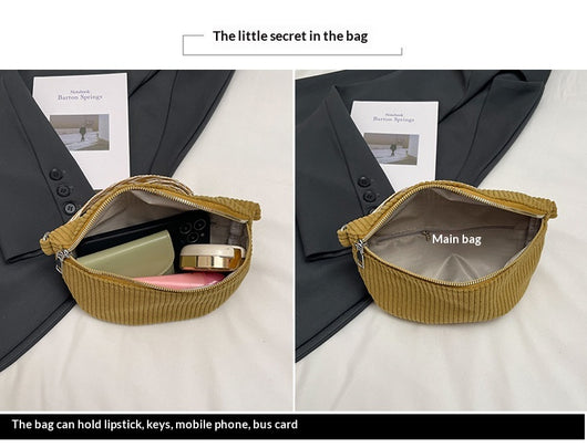 Bolsa Bandolera de Pana para Mujer - Bolso Cruzado de Hombro Único - Image 11