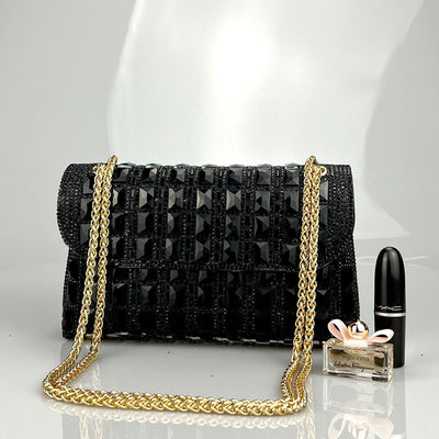 Clutch de Cristal Brillante con Cadena de Strass - Image 3