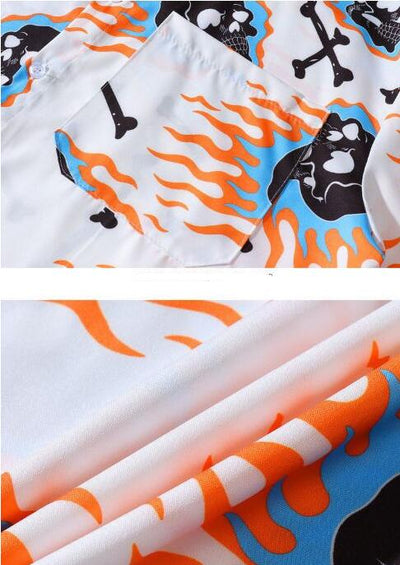 Conjunto Playero Hombre Estampado Calavera - Camisa y Shorts - Image 13