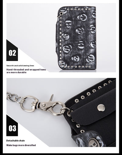 Cartera Punk Rock con Calavera y Cadena Antirrobo - Image 20